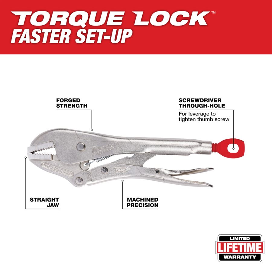 10 In TORQUE LOCK Straight Jaw Locking Pliers