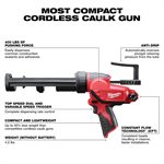 M12 12 Volt Lithium-Ion Cordless 10 oz Caulk Gun-- Tool Only