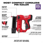 M12 12 Volt Lithium-Ion Cordless 23 Gauge Pin Nailer - Tool Only