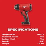 M18 18 Volt Lithium-Ion Cordless Compact Heat Gun - Tool Only