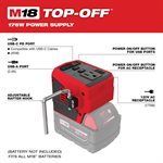 M18 18 Volt Lithium-Ion Cordless TOP-OFF 175W Power Supply - Tool Only