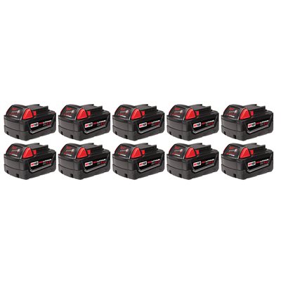 M18 18 Volt Lithium-Ion Cordless REDLITHIUM XC 5.0Ah Extended Capacity Battery Pack - 10 Piece