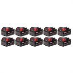 M18 18 Volt Lithium-Ion Cordless REDLITHIUM XC 5.0Ah Extended Capacity Battery Pack - 10 Piece