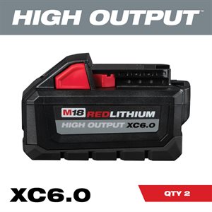 M18 18 Volt Lithium-Ion Cordless REDLITHIUM HIGH OUTPUT XC 6.0Ah Battery Pack - 2 Piece