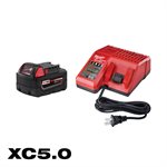 M18 18 Volt Lithium-Ion Cordless REDLITHIUM XC 5.0Ah Battery and Charger Starter Kit