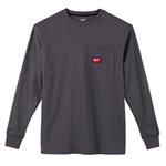 Heavy Duty Pocket T-Shirt - Long Sleeve - Gray XL